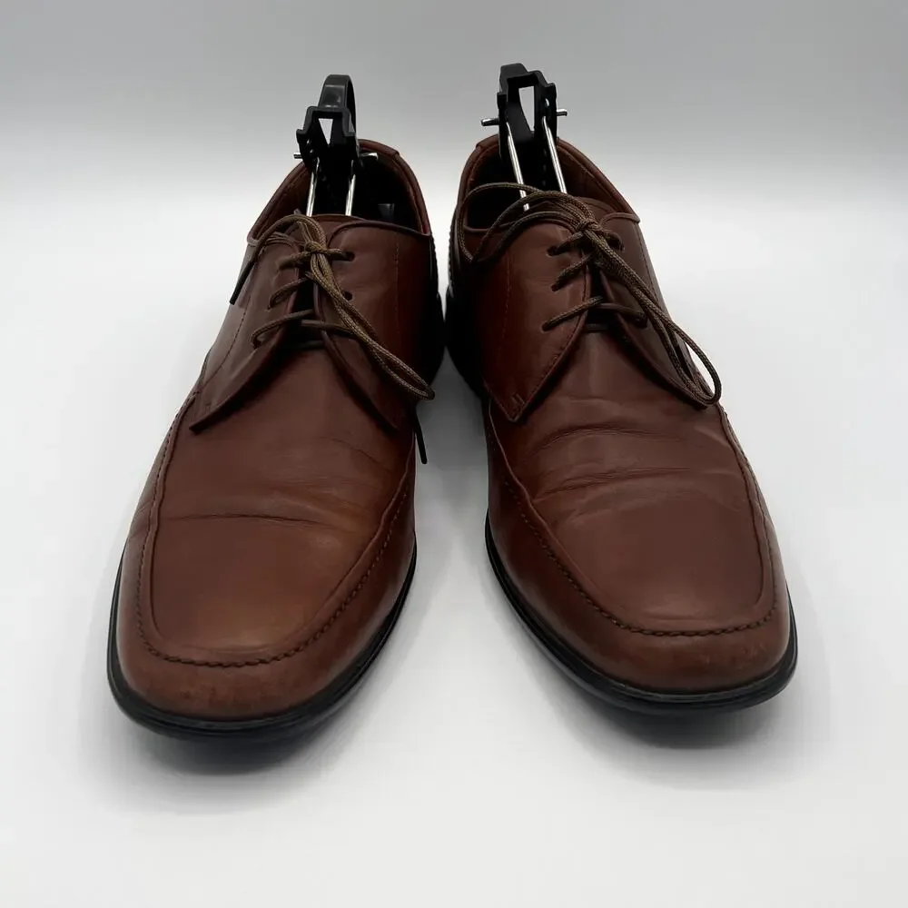 AQUATALIA Made in Italy Mens Derby Cognac Brown Shoes